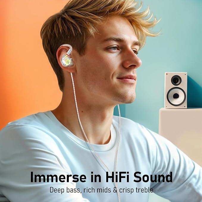 Vibes 202MC USB-C Wired Earbuds - HiFi in Ear Monitor Headphones - Noise Isolating Ear Buds w/ Mic - Clear Sound, Deep Bass & Comfort-Fit Earphones - MMCX to USBC, Silver Plated Cord, Carrying Case