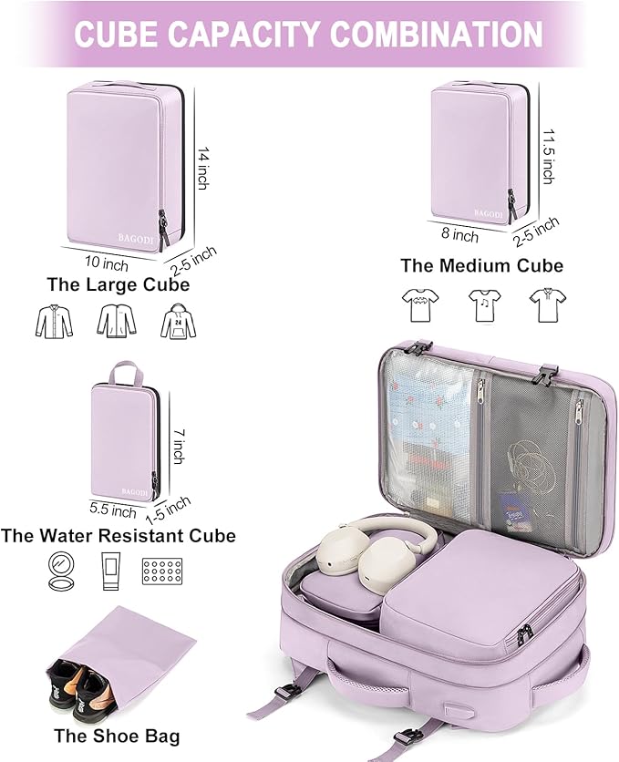 Carry-On Backpack, 42L Airline Approved Gym Backpack for Men & Women, Waterproof, Business & Laptop Daypack, Casual Hiking Pack