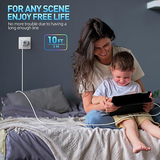 Fast Charger iPhone,iPhone Charger Fast Charging[Apple MFi Certified]3Pack Apple Charger USB C Wall Charging Block 10FT Long USB C to Lightning Cable Cord for iPhone14 Pro Max/13/12 Mini/11/XR/XS/X/SE