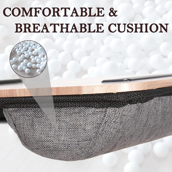 Portable Laptop Desk Fits Up to 16“ Laptops, with Tablet Slot, Built-in Cushion, Great for Home & Office,Lap Desk for Laptop,Lap Desk with Cushion (Warm Brown, Medium)