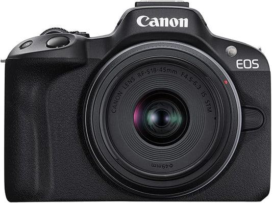 Canon EOS R50 Mirrorless Camera with RF-S18-45mm F4.5-6.3 is STM & RF-S55-210mm F5-7.1 is STM Lenses, 24.2 Megapixel CMOS (APS-C) Sensor, 4K Video, Content Creator Vlogging Camera, RF Mount, Black