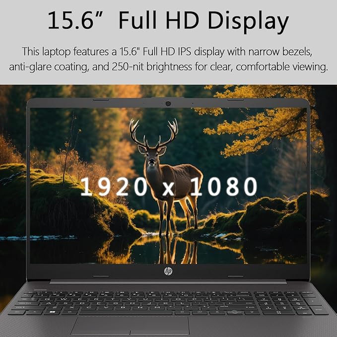 HP 250 G9 15" FHD Business Laptop, Microsoft Office 365 Included, Intel Core i5-1235U 10-core Processor, 16GB RAM, 512GB SSD, Ethernet Port RJ-45, SD Card Reader, Wi-Fi 6, Windows 11 Pro, WOWPC USB