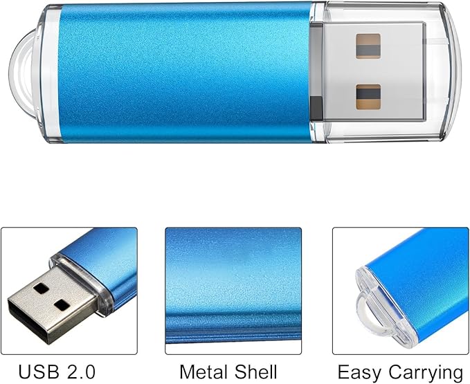 TOPESEL 50 Pack 4GB USB 2.0 Flash Drive High Speed 4G Thumb Drive Memory Stick Jump Drive 4G USB Drive Zip Drive for PC laptops, Tablets, TVs, car Audio (Blue)