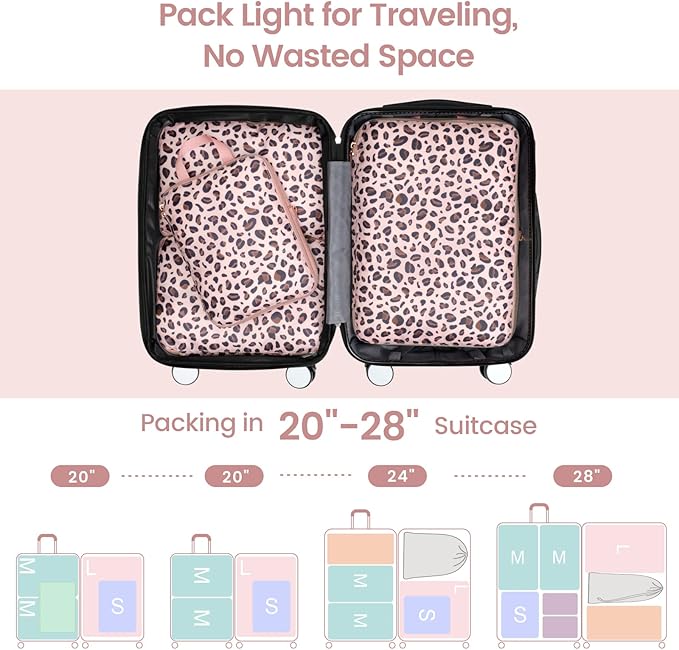 Cambond Compression Packing Cubes for Travel Women - Travel Bags Luggage Organizers Travel Essentials Compression Cubes for Travel Carry on Suitcases Organizer