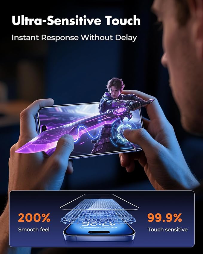 UNBREAKcable 3-Pack Screen Protector for iPhone 16, Double Shatterproof Tempered Glass [Easy Installation Frame] [9H Hardness] [99.99% HD Clear] [Case Friendly] for iPhone 6.1 inch