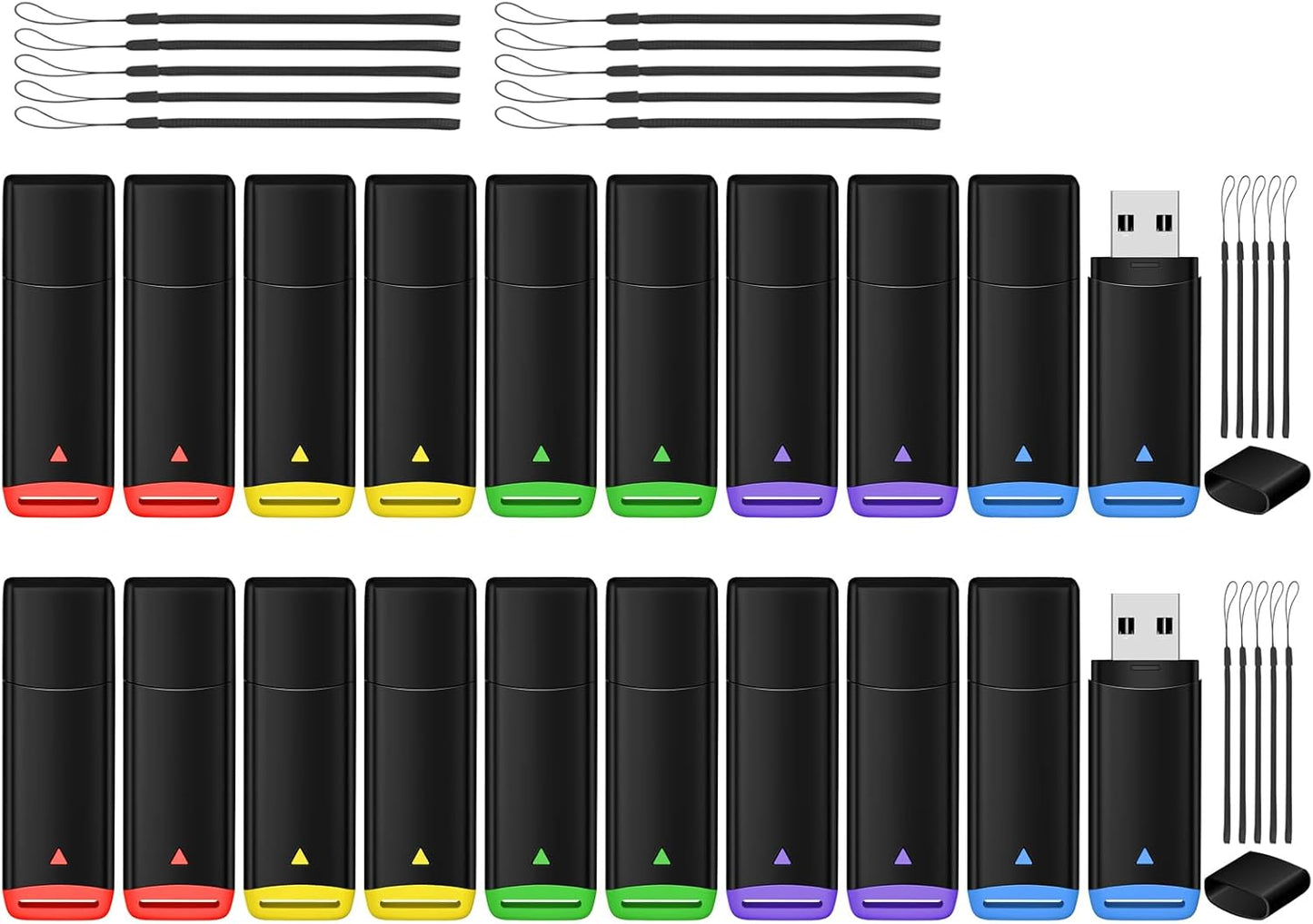 AGECASH A 16GB USB Flash Drive 20 Pack Fat32 USB 2.0 Flash Drives Bulk Thumb Drive 20Pack Memory Stick Jump Drives Multipack Zip Drive 16GB for Data Storage and Backup (Multicolor, 16 GB)