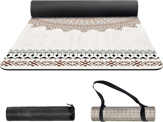 nuveti Yoga Mat Print Extra Thick TPE Non Slip Fitness Exercise Mat with Carrying Bag,72"x24" Extra Thick 6MM Exercise & Workout Mat for Yoga, Pilates Fitness and Floor Exercises