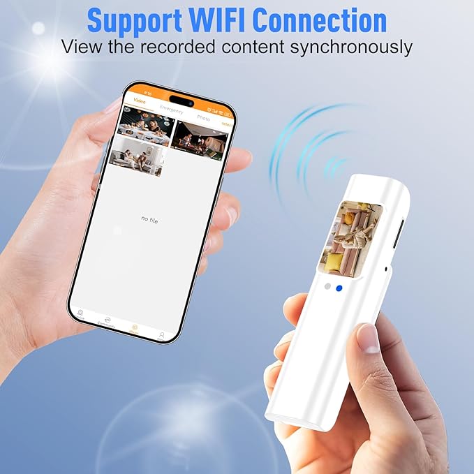 Hands Free Clip On POV Sports Camera 110 Degree 2.7K, WiFi Mini Camera for Glasses with Live View, Cycling Fishing Vlog Recorder, Kids Pets Daily Recording, Includes 16GB Card(Ivory)