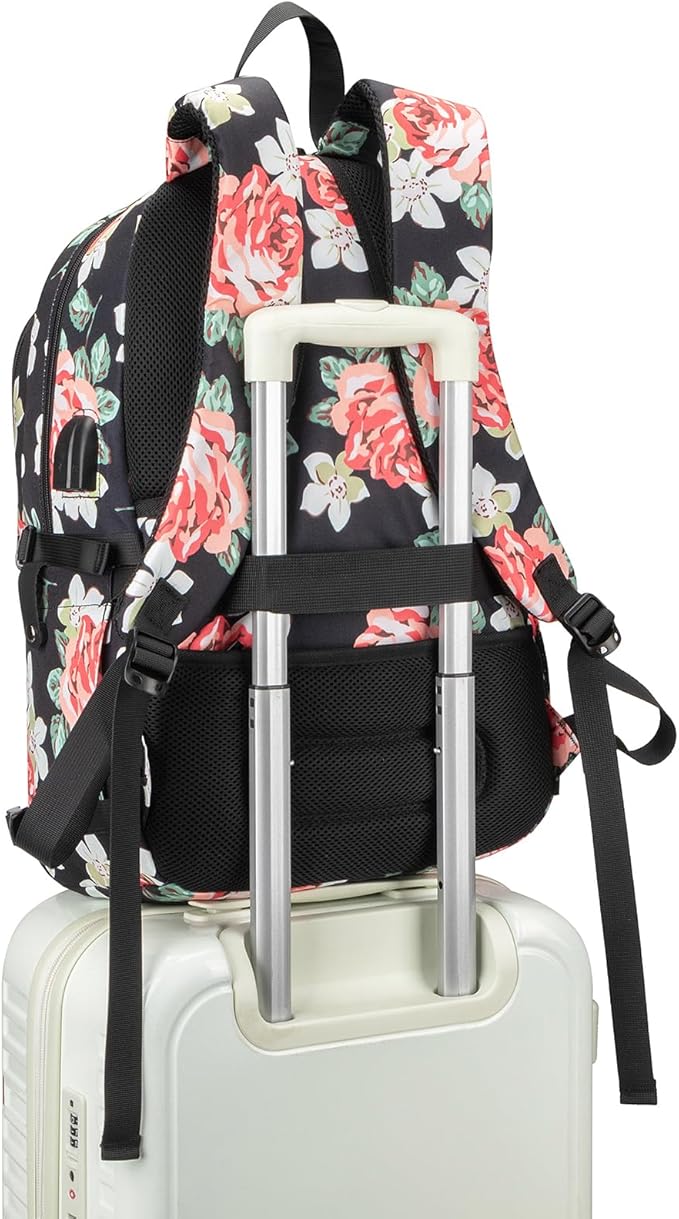 Tzowla Backpack Purse for Women, Stylish Travel Casual Daypack, Work Shopping Bag Light Weight For Men Fits 15.6 Inch Laptop Netbook- Flower