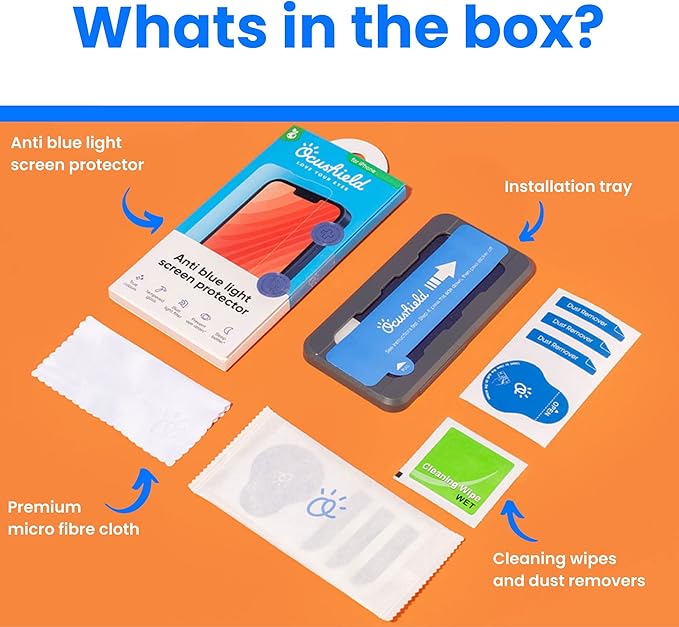 Ocushield Anti Blue Light Tempered Glass Screen Protector for iPhone 7 Plus | iPhone 8 Plus - Protect Your Eyes, Reduce Migraines & Improve Sleep