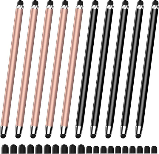 10 PCS Stylus,Stylus Pen for Touchscreen,Stylus 2-in-1 High Sensitivity & Precision Suitable for Touch Screens of iPhone/ipad/Android Tablets(10 Stylus Pen Rose Gold/Black + 20 Tips)