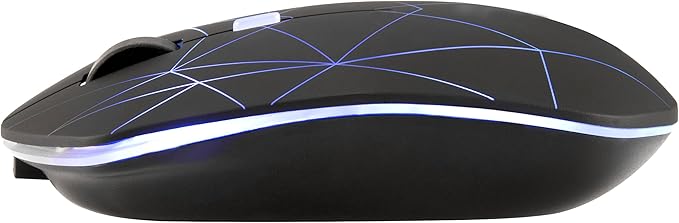 Rechargeable Wireless Mouse, Illuminating Backlit Powered by Li-Polymer Battery, Optical Sensor, Nano USB Receiver,3 Stages DPI Speed, 4 Buttons for PC, Laptop, Tablet, MacBook etc. (Net illuminating)