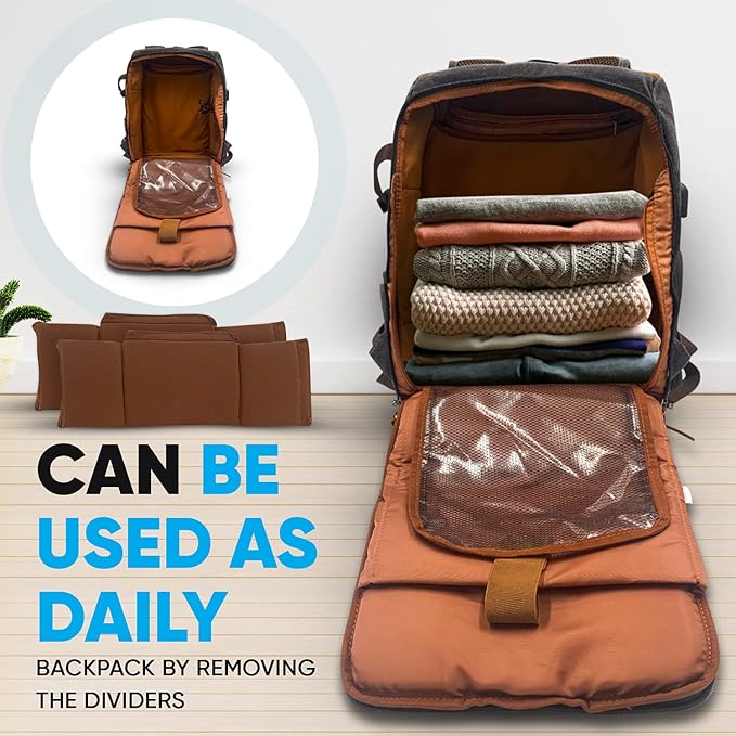 JAEP Camera Backpack - Weather Resistant 16 Ounces Waxed Memory Canvas – DSLR SLR Backpacks with 15.6” laptop sleeve compartment and Tripod Holder for Photographers -Vintage leather Style (Khaki)