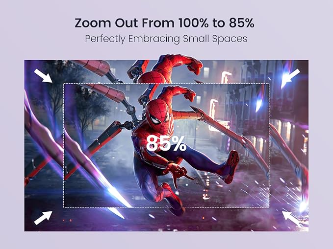 [Short Throw/Adjustable Stand]Mini projector with WiFi and Bluetooth, 2025 Upgrade Outdoor Portable Movie Projector 1080P, Auto Vertical Keystone, Home Projector for Phone/TV Stick, WiMiUS S27 (White)