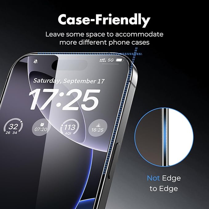 UNBREAKcable 3-Pack Screen Protector for iPhone 16 Pro Max, Double Shatterproof Tempered Glass [Easy Installation Frame] [9H Hardness] [99.99% HD Clear] [Case Friendly] for iPhone 6.9 inch