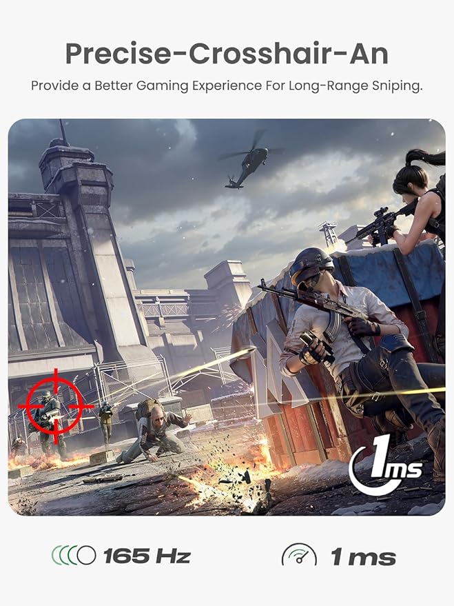 Portable Monitor 24.5” 165HZ, 2K Portable Gaming Monitor with FreeSync, HDR, 180°Adjustable Kickstand & VESA, 350Nits QHD IPS Large Travel Gaming Second Screen for Laptop, Game Console