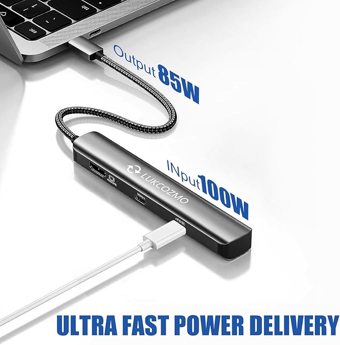 USB Hub 3.0, 7 in 1 USB Hub with 1000M Ethernet, 4K HDMI, 2 USB3.0, 100W PD, SD/TF Card Reader Docking Station Compatible with Your Cell Phone MacBook/Dell/HP/Surface/Lenovo/Steam Deck