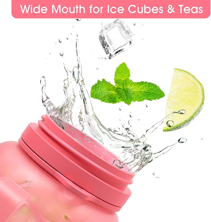 TakeToday 40 OZ Gallon Motivational Collapsible Water Bottles with Straw and Paracord Handle 1.2L Silicone Sports Water Bottle with Time Marker for Yoga Camping Outdoors