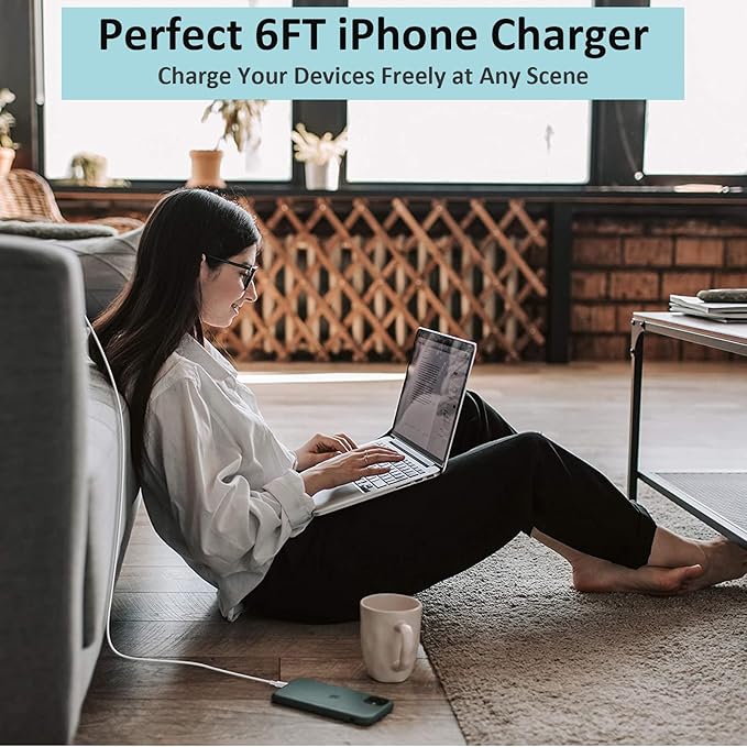 iPhone Fast Charger, iPhone Charger Fast Charging 2Pack PD 6FT Type C Quick USB C to Lightning Cable Cord Fast Charger iPhoneUSB C Wall Block Plug for iPhone14 13 12 11 Pro Max XR XS X, iPad, AirPods
