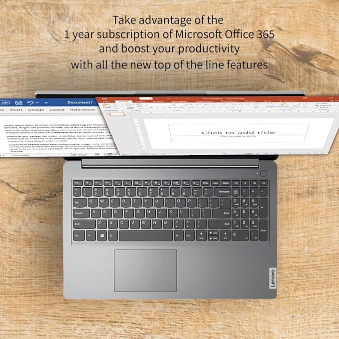 Lenovo 15.6" HD IdeaPad Anti-Glare Screen w/ 1 Year Microsoft 365, 384GB SSD, 12GB RAM, Windows 11 Pro, WiFi 6, HDMI, USB-C, Intel Processor, SD Card Reader, Up to 9.5 Hours Battery Life, w/WOWPC USB