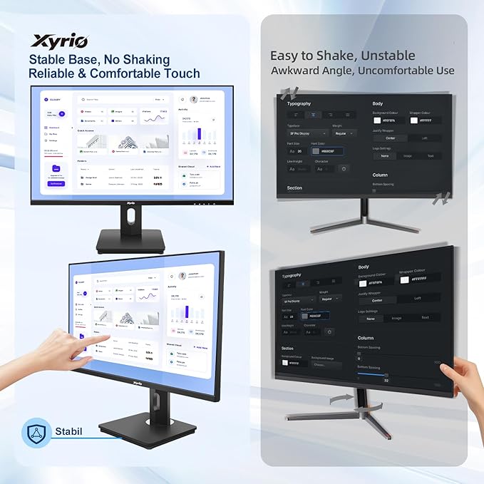 Touch Screen Monitor, Touchscreen Monitor 27'' QHD 2560x1440 100Hz, Touch Screen Monitors w/ 10-Point Touch, Built-in Speakers, Type C, VESA, Stylus Pen, Perfect for Bar, Gym, Business, Black