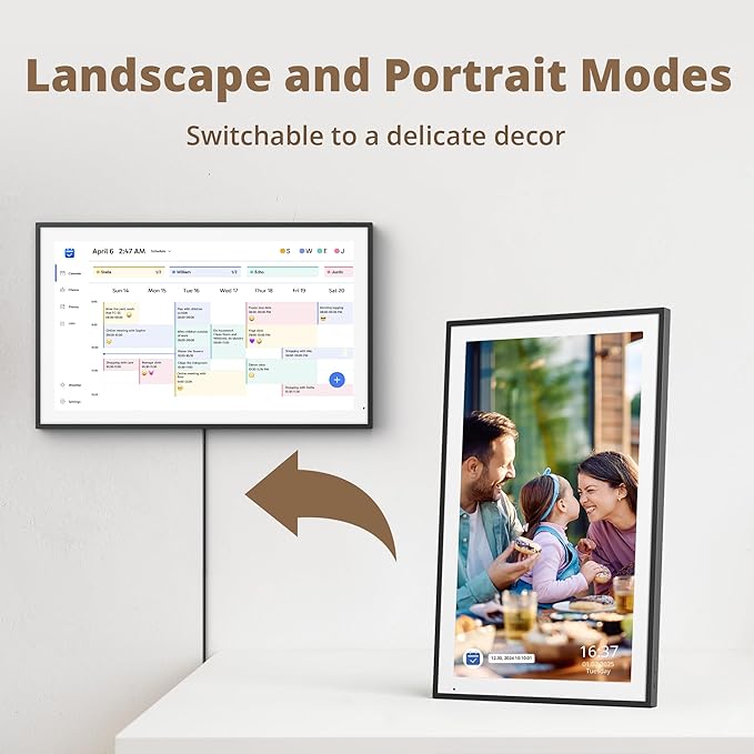 Dragon Touch 21.5" Digital Calendar Chore Chart – 1080P Full HD Interactive Touchscreen, Smart Family Planner, Hearth Display Digital Calendar Wall & Desk Mountable for Seamless Scheduling