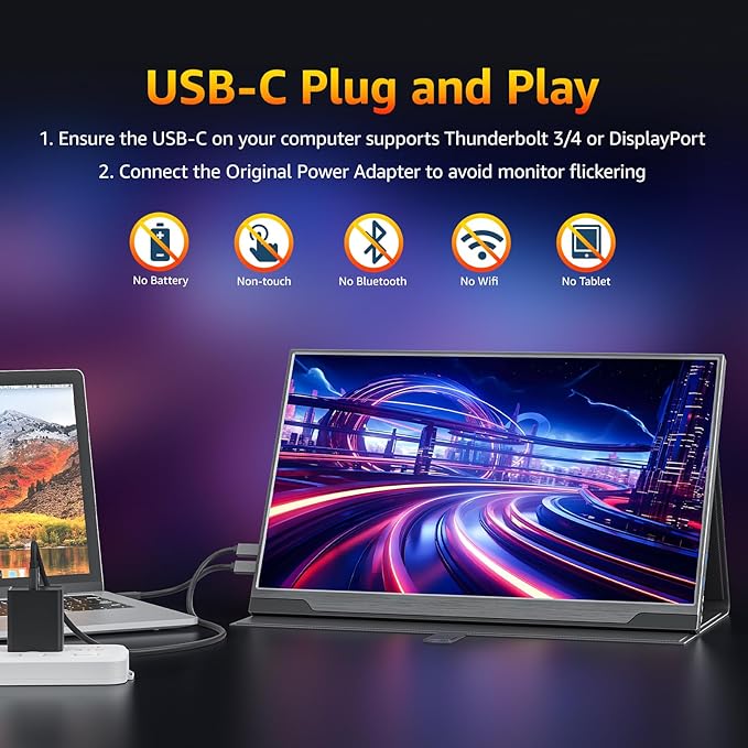 cocopar Portable Monitor 4K - 17.3 Inch UHD FreeSync HDR IPS 130% sRGB 3840x2160 Lightweight Eye Care Computer Display with Type-C mini DP HDMI for Xbox PS4/5 Laptop PC Mac, with Smart Case VESA