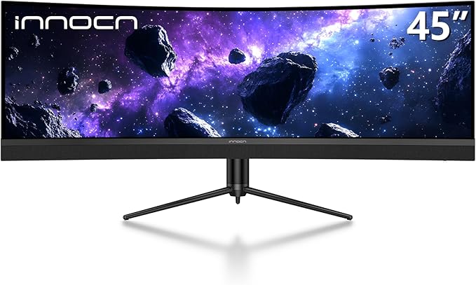 INNOCN 45 Inch 5K2K 5120 x 1440p 120Hz Ultrawide Curved Gaming Monitor, R1500, HDR400, USB Type-C 65W Power Delivery, PIP/PBP, Built-in Speaker, Height Adjustable, Black