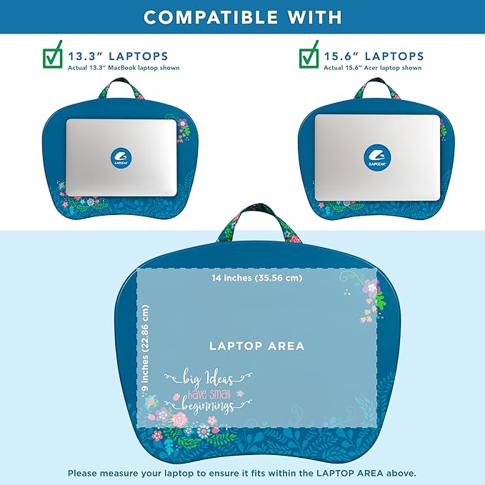 LAPGEAR MyStyle Portable Lap Desk with Cushion - Big Ideas - Fits up to 15.6 Inch Laptops - Style No. 45311
