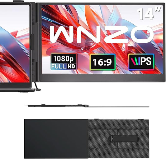 Laptop Screen Extender, 14" Lightweight & Ultra-Thin 1080P IPS Portable Laptop Monitor, Dual Monitor Extender for Remote Work/Business Travel/Home Office, Compatible with Windows/Mac/Chrome