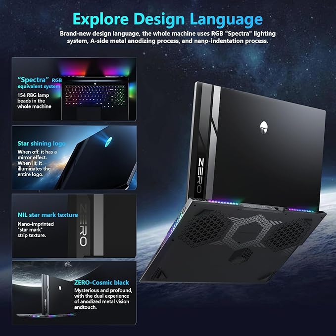 Thunderobot Zero 18 Pro 5080 Gaming Laptop, 18" QHD+ 240Hz 2.5K Hummingbird Display, Core Ultra 9 275HX, GeForce RTX 5080, 32GB DDR5, 2TB SSD, Per-Key RGB, FHD IR Camera, Wi-Fi 6E, Win 11 Home