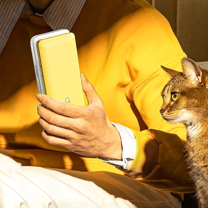 10000mAh Portable Charger with Built-in Cables and AC Wall Plug, USB C Fast Charging Power Bank with 3 Cords,5 Output External Battery Pack Compatible with iPhone,Tablet and All Smart Phones Yellow