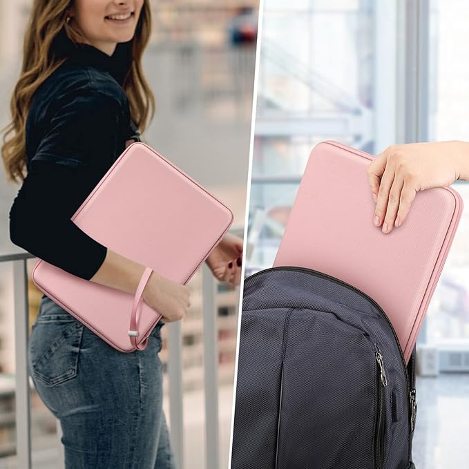 FINPAC Hard Laptop Sleeve Case for 13-inch MacBook Air M4 2025 M3 2024, 14-inch MacBook Pro M3/M2/M1 A2918 A2992 A2779 A2442, 13'' Air/Pro, Waterproof Case for Dell, Surface Laptop, HP, Acer, Pink