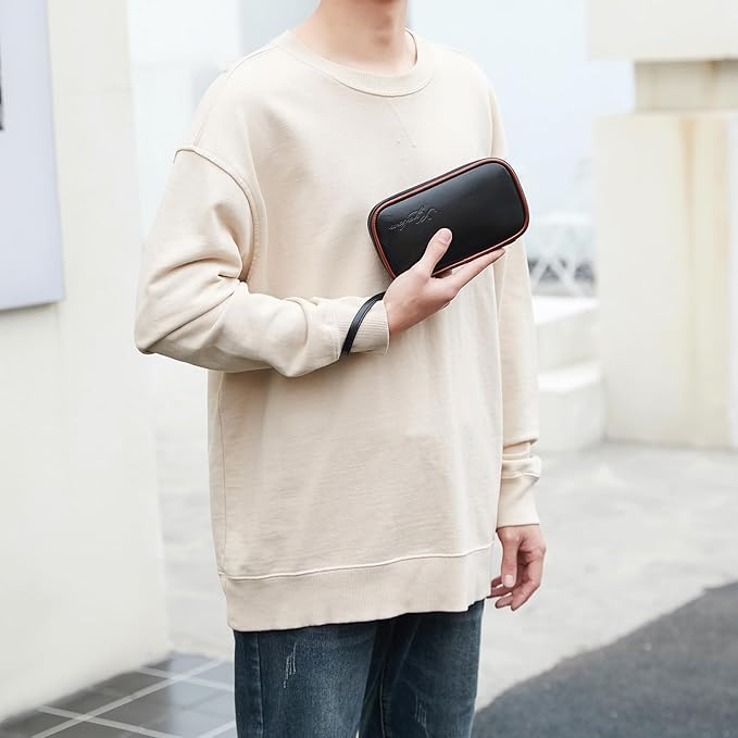 KYALOU Small Electronics Organizer, Travel Cord Case Cable Pouch Tech Carry Storage Bag for Charger, Cable, Phone, Hard Drive, USB, Power Bank, Earphone | Single Layer - Brown