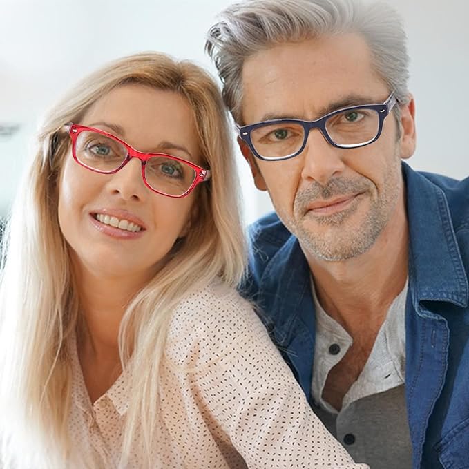 6 Pack Reading Glasses for Women Men Blue Light Blocking Spring Hinge Computer Readers, Anti Eyestrain/Glare