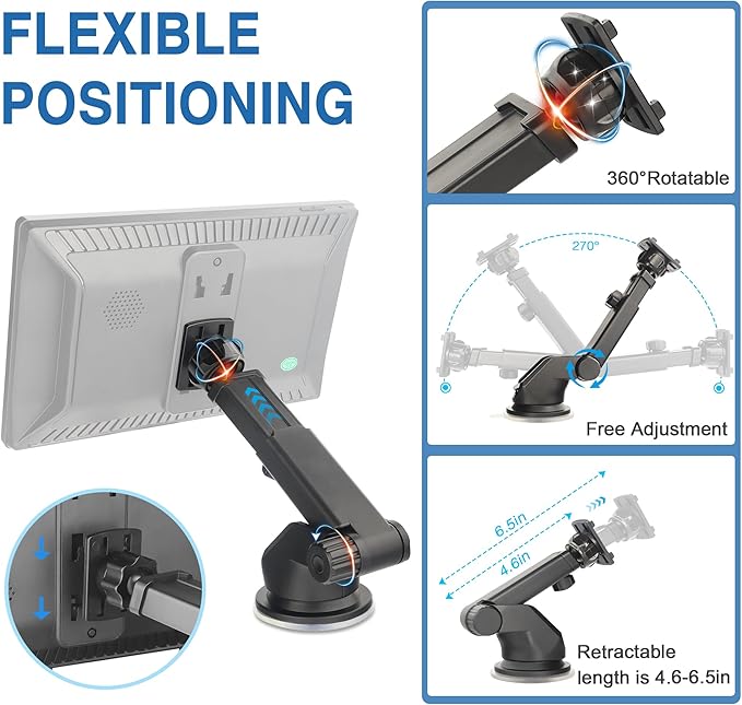 Carplay Mount(2Pack),Backup Camera Monitor Mount,Baby Car Camera Holder for Rohent,Car Play Screen Bracket for Carpuride,Rearview Back up Camera Monitor Windshield Suction Cup Stand,Car Stereo Holder