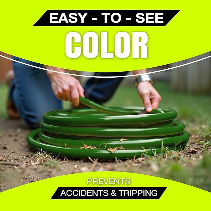 50ft Outdoor/Indoor Extension Cord 16/3 Gauge Heavy Duty 3 Prong SJTW, Waterproof, Flexible Cold-Resistant Long Power Cord,13A 125V 1625W, Green by LifeSupplyUSA