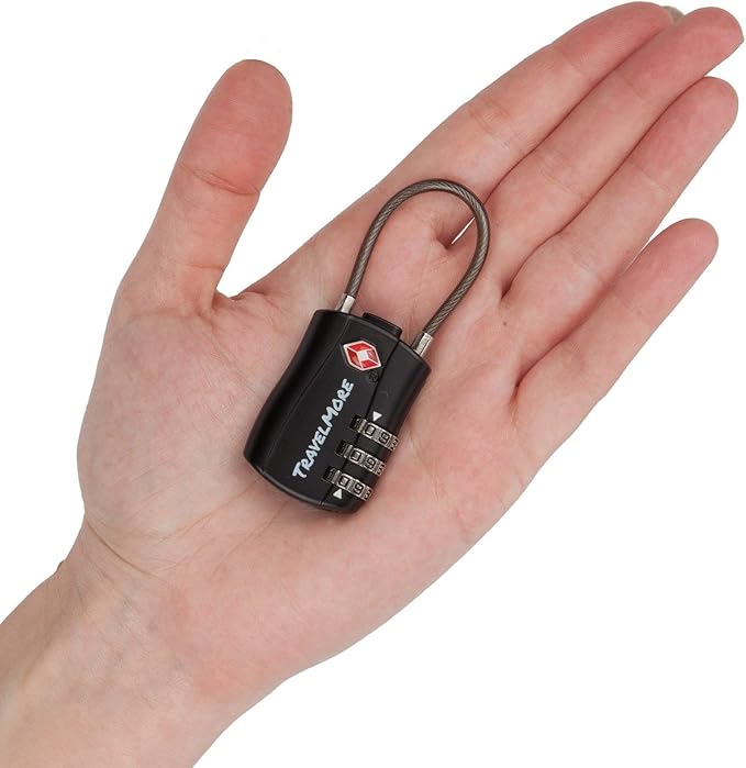 TSA Luggage Locks, Digit Combination Padlockss and Steel Cable Combination Travel Security Lock, Coded Lock for Suitcases,Travel Bag, Suit Case, Gym, Bike Locks (TSA Luggage Locks -2)