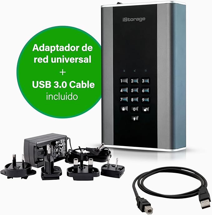 iStorage diskAshur DT2 256-bit 3TB | FIPS Level 3 Certified | Secure encrypted Desktop Hard Drive | Password Protected