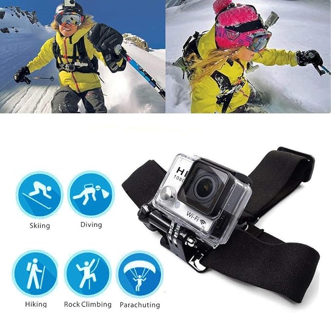 TEKCAM 4 in 1 Chest Strap and Head Mount for Gopro Hero 12, 11, 10, AKASO EK7000, Brave 4, V50, Dragon Touch, WOLFANG Action Cameras