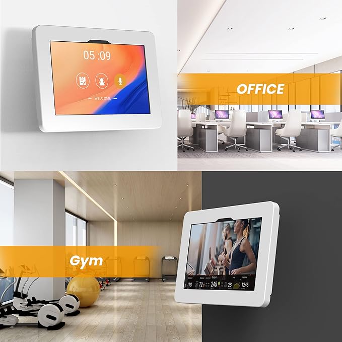 Tablet Wall Mount Compatible with Samsung Galaxy Tab S9 & S9 FE, All Metal, Anti-Theft Lock Adjustable Tablet Stand