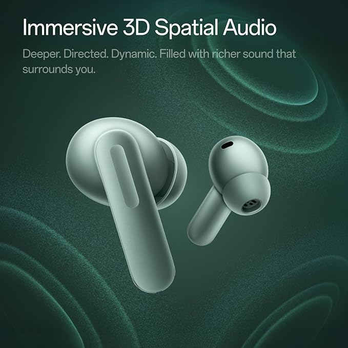 OnePlus Buds 4 Bluetooth Wireless Earbuds, Zen Green, E513A, in-Ear, True Wireless with Active Noise Cancellation