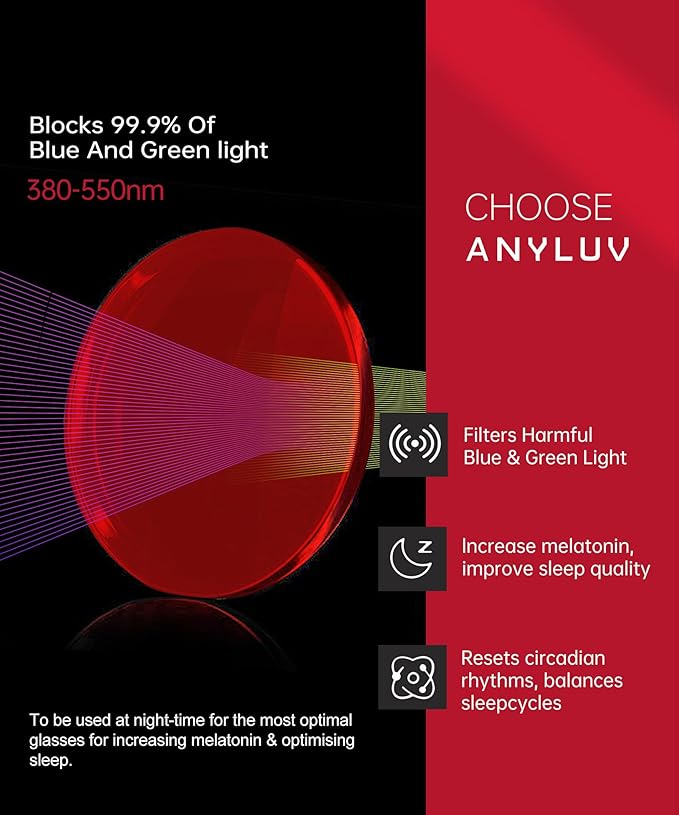 ANYLUV Blue Light Glasses Men, Relieve Eyestrain and Eye Protection, Al-Mg Metal Computer Blue Light Blocking Glasses