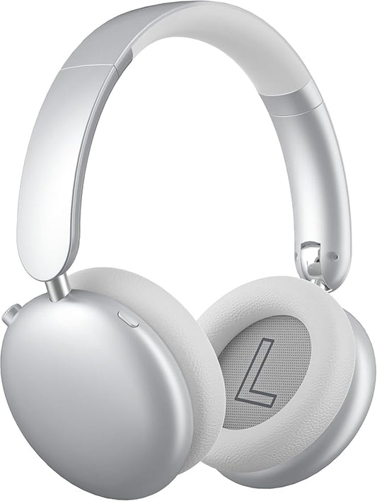 Wentronic Y06 Noise Cancelling Headphones,58H Playtime and 5 EQ Music Modes Wireless Over Ear Bluetooth Headphones with Microphone,Lossless Audio,Multipoint Connection,Foldable,Lightweight,Silver