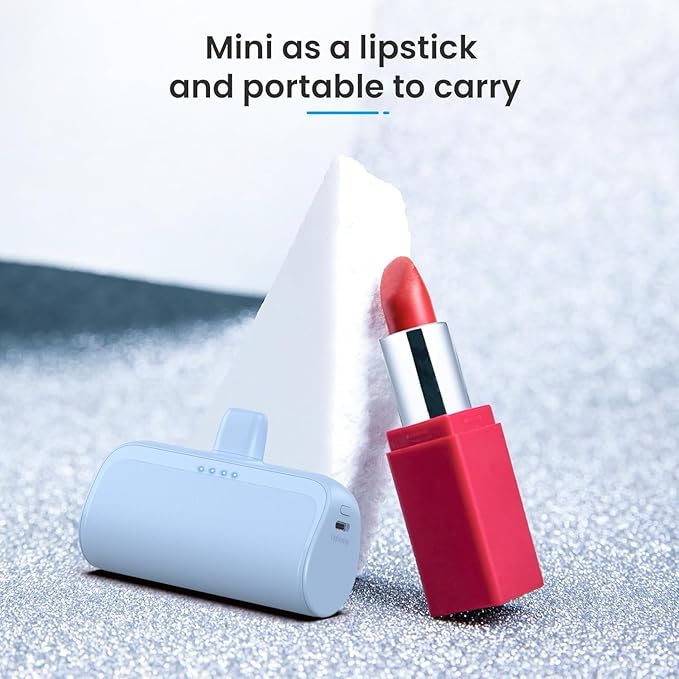 [2 Pack]Mini Portable Charger for iPhone 5200mAh,20W PD Fast Charging Power Bank,Ultra-Compact Battery Pack Travel Portable Phone Charger Compatible with iPhone 14/13/13Pro/12/11/XR,Black+Light Blue