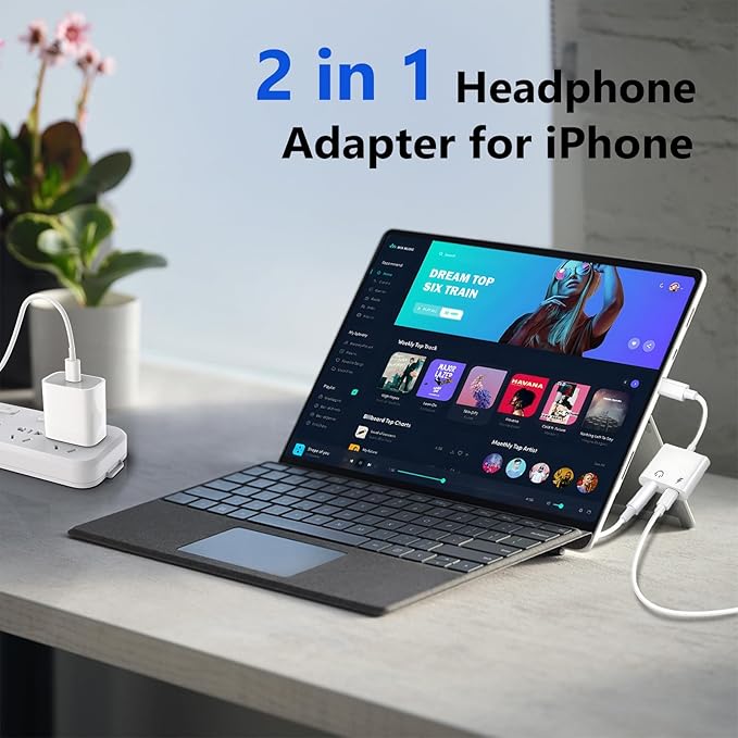 Seulliya USB C to 3.5mm Headphone Jack and Charger Adapter, 2-in-1 Audio & Fast Charging Splitter for Apple iPhone 17/16/15/Pro/Pro Max, iPad, Samsung, Pixel, and More 5Pack
