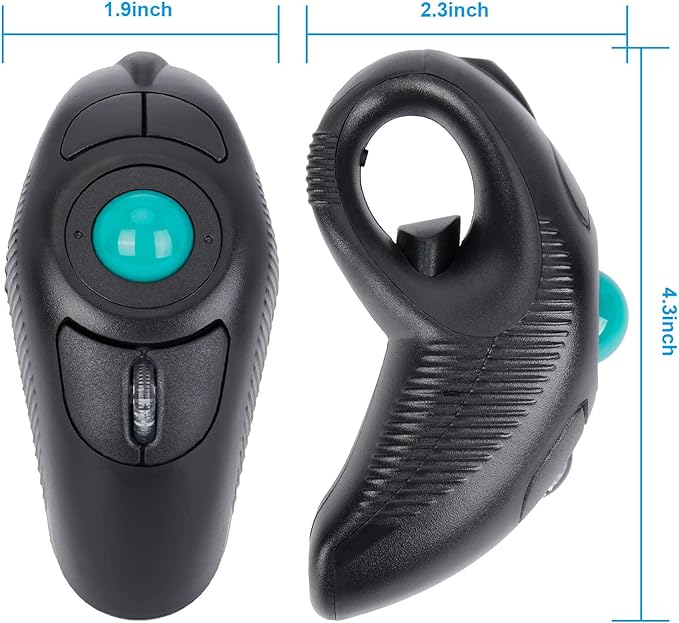 welspo Wireless USB Handheld Finger Trackball Mouse with Laser Pointer