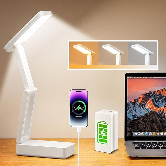 Rechargeable Lamps Cordless Lamps,6000mAh Battery Powered Lamp,3 Colors+Dimmable Desk Light,Rechargeable Table Lamp with USB Charging Port+45min-Timer,Wireless & Portable Light,Battery Operated Lights