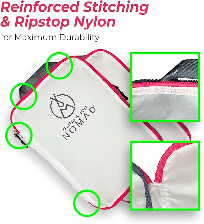 Generation Nomad Compression Packing Cubes for Travel | Best Compression Packing Cubes | Set of 2 GREEN