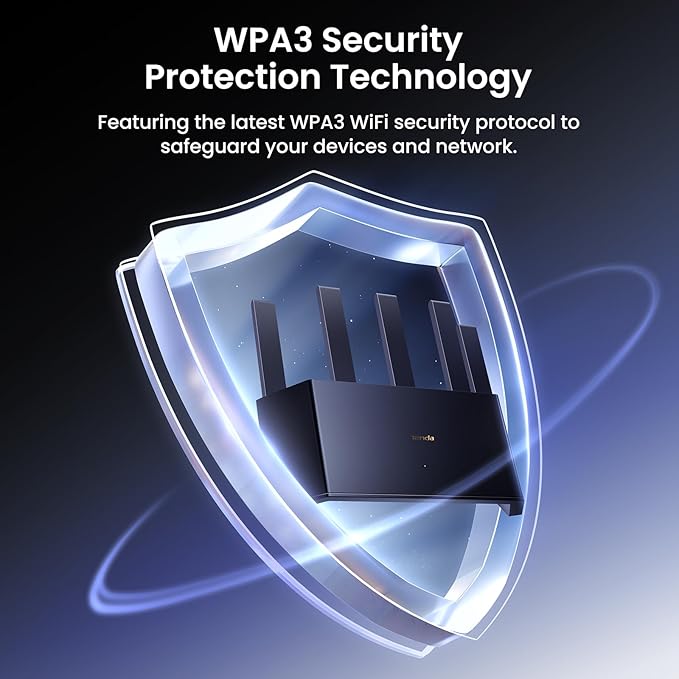 Tenda AX3000 WiFi 6 Router (RX12L Pro) - Dual Band Gigabit Router for Wireless Internet, 4X Gigabit Ethernet Ports, VPN Support, Parental Controls, Easy Setup, Access Point Mode, IPv6 & WPA3